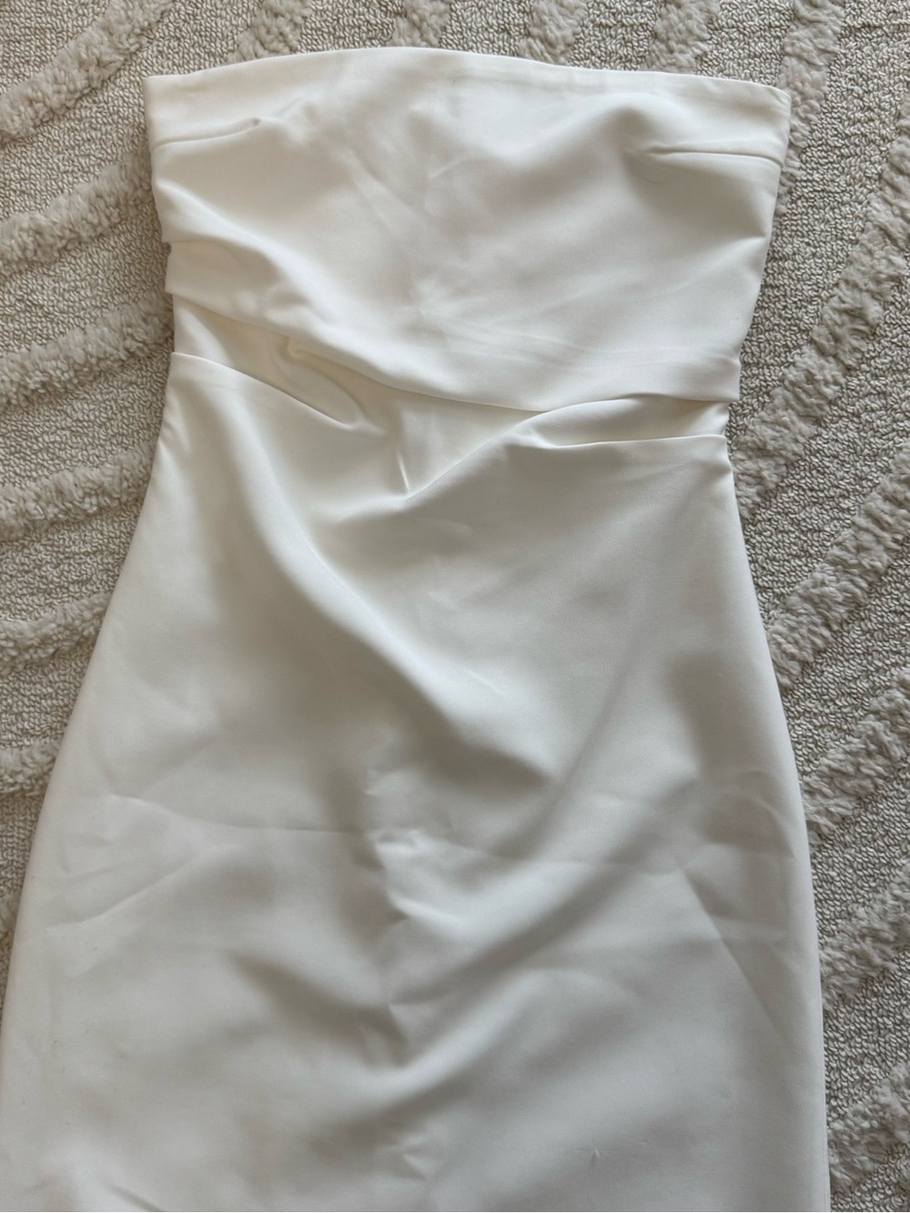 Zara White Midi Strapless Dress Women’s Size Small With V Cut Back - Picture 2 of 8